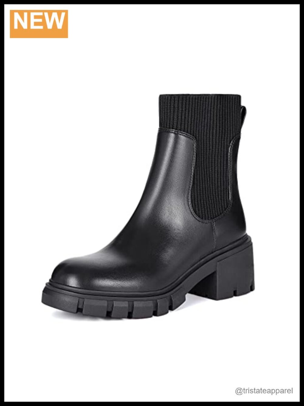 Platform Chelsea Ankle Boots Chunky Heel